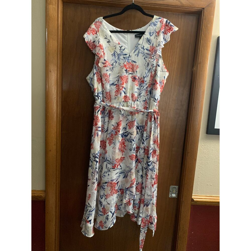 Lane Bryant Womens Size 24 Floral Dress NWT Ruffle Sleeve Plus Size